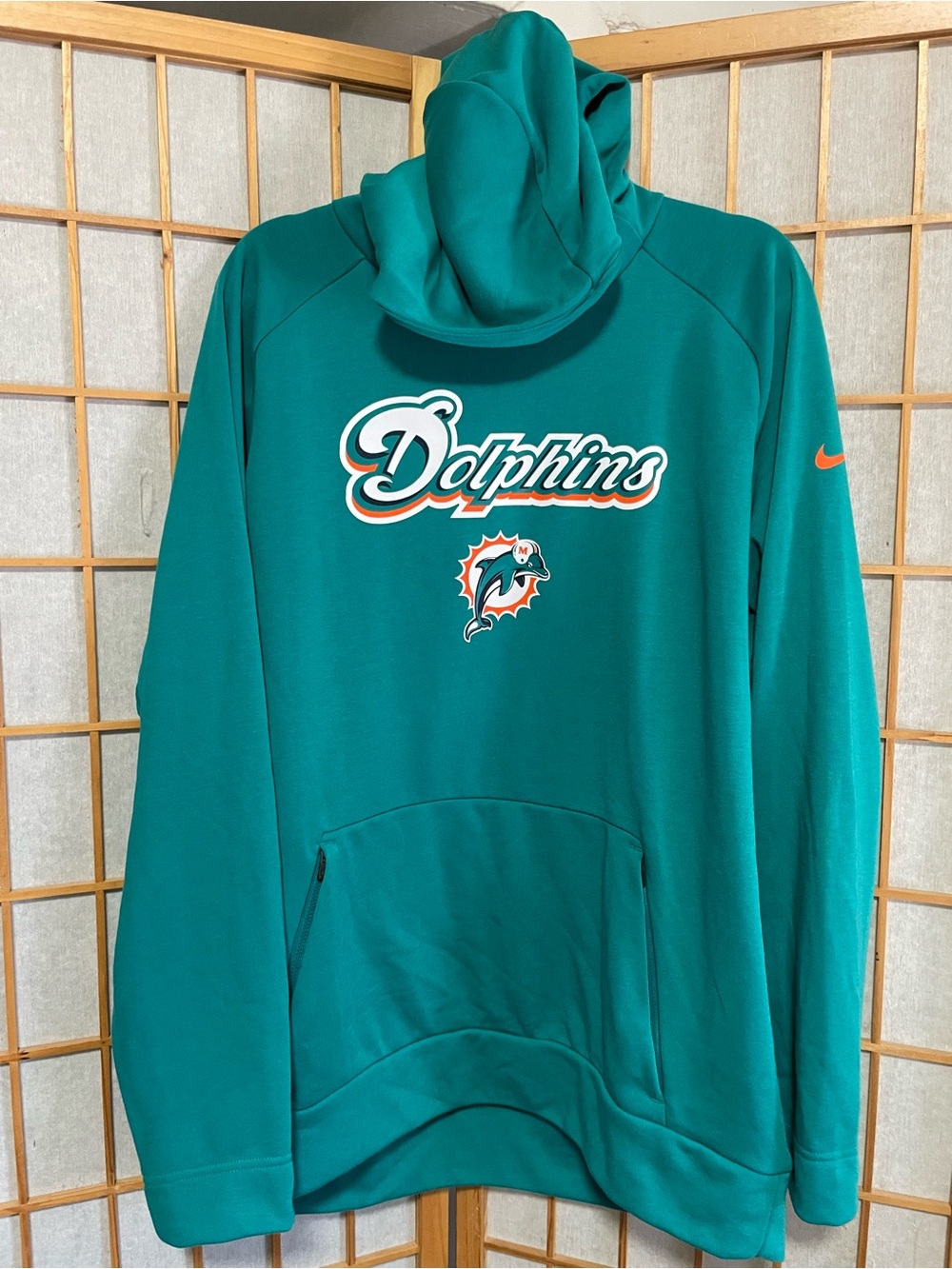 Men's Nike Aqua Miami Dolphins Fan Gear Throwback Performance Pullover